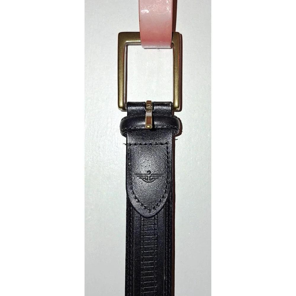 Dockers Wide Black Genuine Leather Dress Belt - Men's Size‎ 38